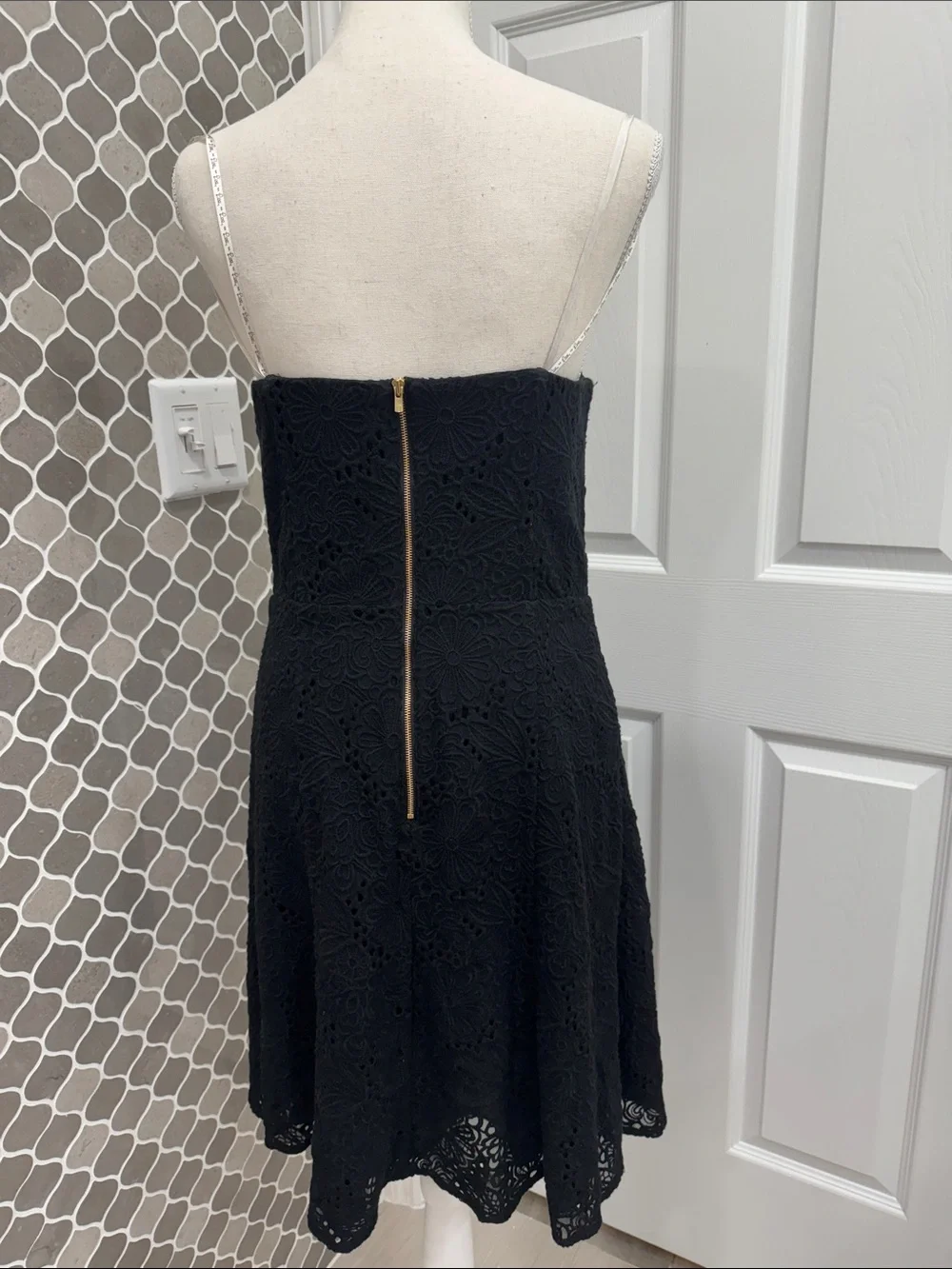 Lilly Pulitzer Strapless Black Lace Fit-and-Flare Dress - Picture 2 of 2